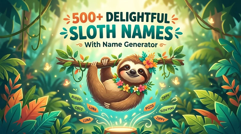delightful sloth names with wild namez